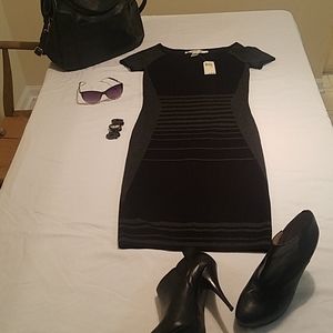 New Max Studios Black/Gray Knit Dress